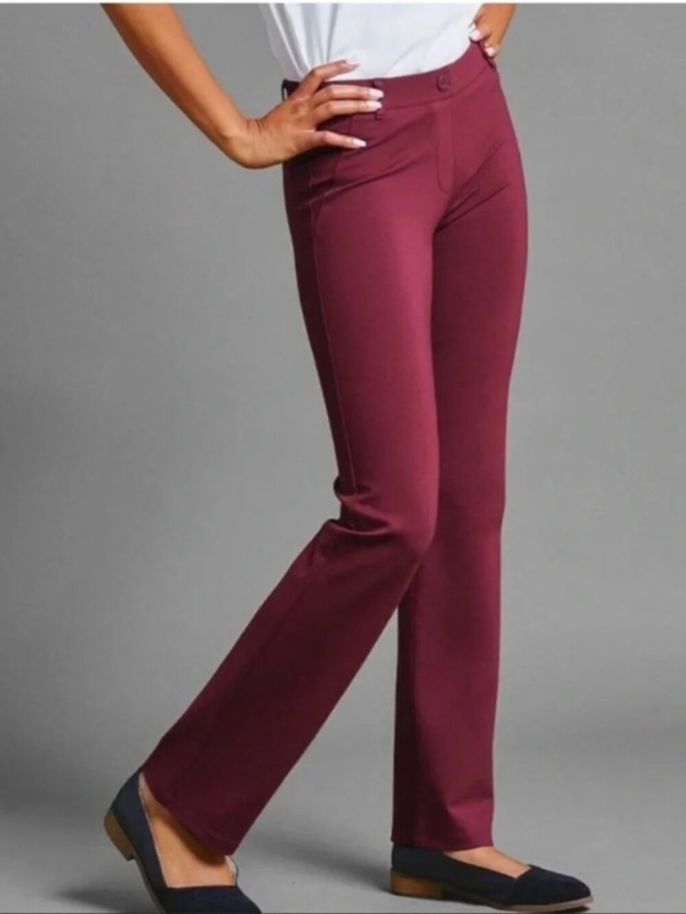New Betabrand Oxblood Straight 4 Pocket Yoga Denim Jeans XLarge Long Tall
